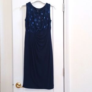 Navy Blue Sequined Cocktail Dress!